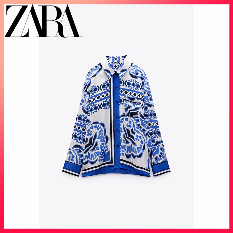 Zara 新款女式口袋印花襯衫