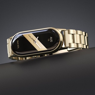 小米手環8 不鏽鋼金屬錶帶 三珠錶帶 竹節錶帶 米布斯 連接器款 小米8 鋼錶帶 腕帶 替換錶帶 Xiaomi 小米手環