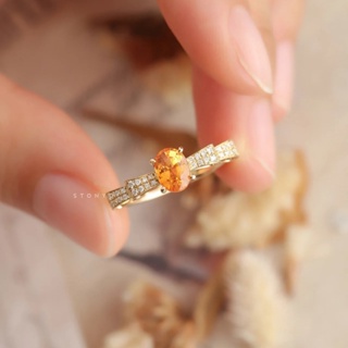 蝴蝶結香檳金水晶戒指婚禮鋯石開口可調節戒指