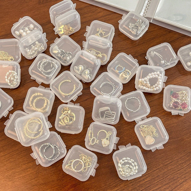 透明塑膠小盒子 小藥盒 耳環收納盒 戒指首飾收納盒 耳塞盒