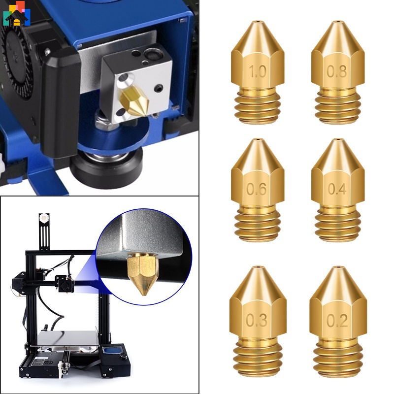 1 件緊湊型 MK8 黃銅噴嘴擠出機頭頂級品質 0.2/0.3/0.4/0.5/0.6/0.8/1mm 3D 打印機燈絲
