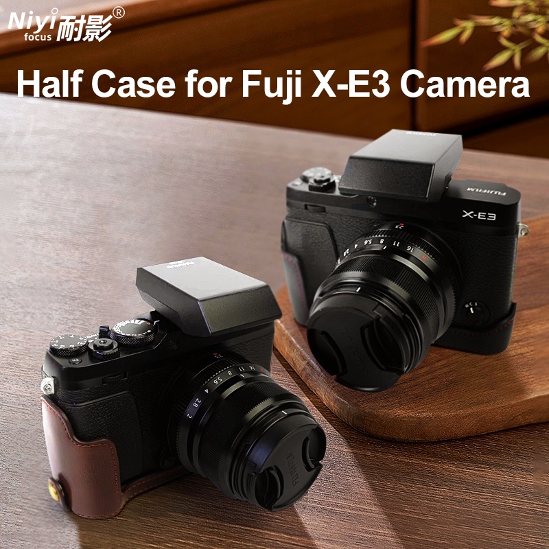 Pu 皮革半身保護套相機包適用於 Fuji Fujifilm XE3 X-E3 16-50 18-55mm XA7 XS