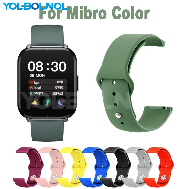 矽膠錶帶 適用小米 Mibro Color 智能手錶 替換錶帶 運動透氣
