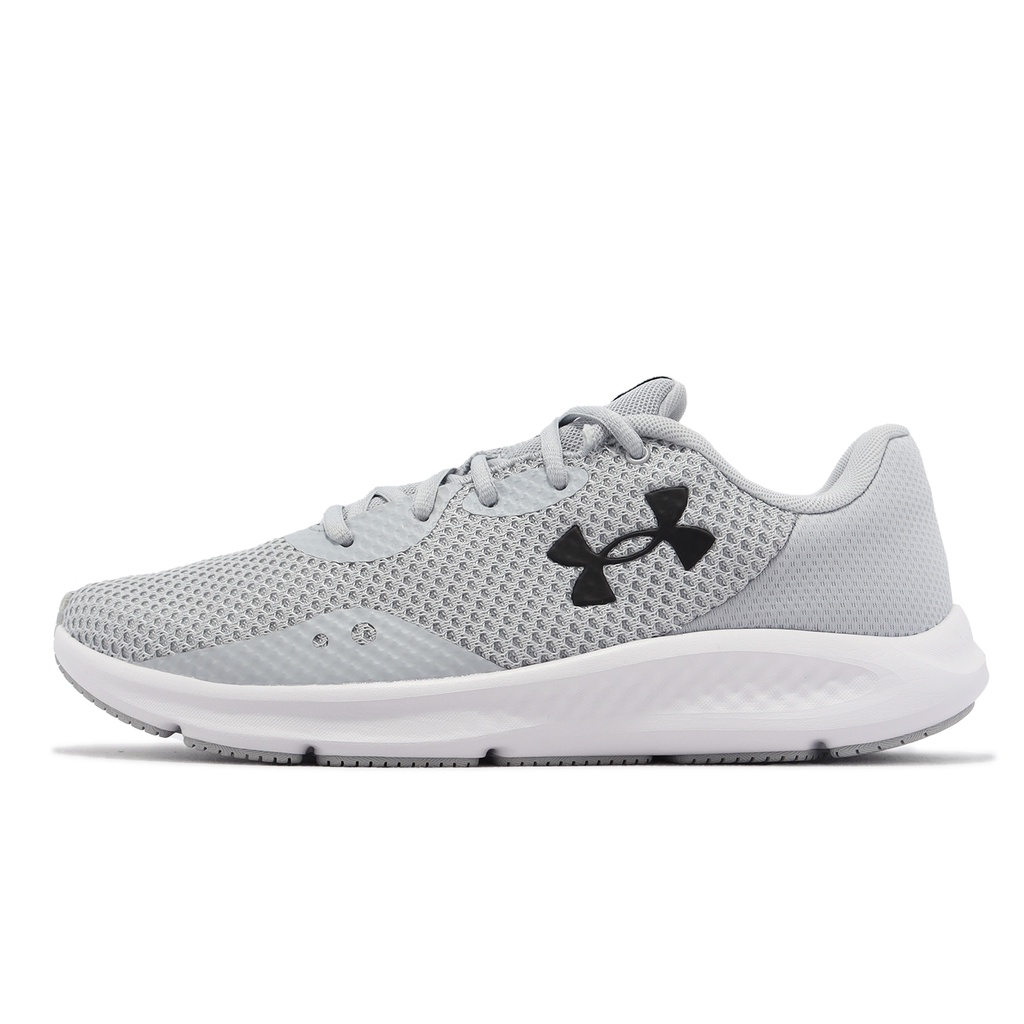 Under Armour 慢跑鞋 Charged Pursuit 3 灰黑 白 網布 UA 男鞋 3024878104