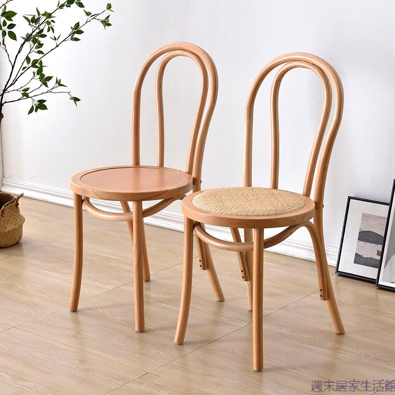 免運·藤椅索耐特thonet美式法式復古實木中古家用餐廳靠背椅子藤編餐椅