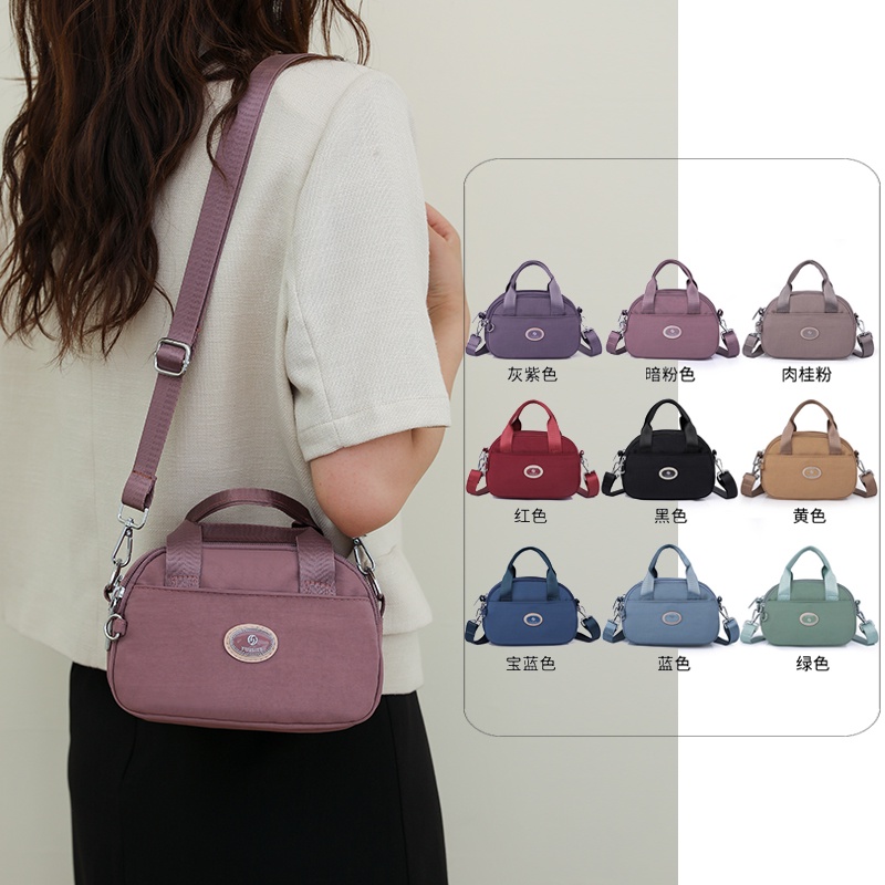 韓版時尚多隔層女士斜背包 休閒通勤通勤零錢包 中年媽媽手機小布包 手提斜背包