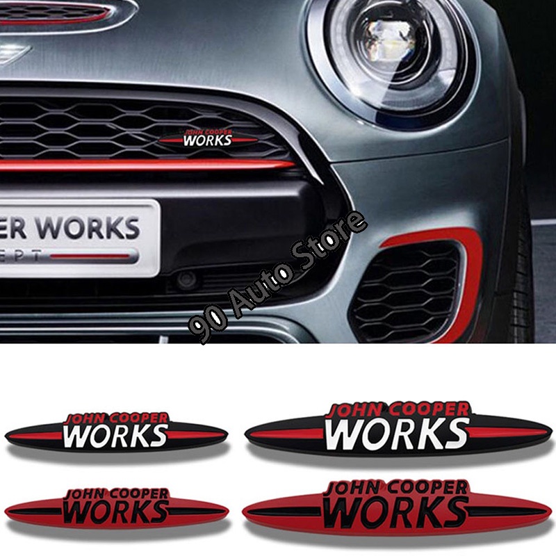 Mini Coopers JCW John Cooper Works 汽車車身徽章配件的 1 件金屬汽車標誌前罩格柵徽章