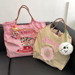 【Inbo-盈寶】日本刺繡購物袋 大容量手提袋 手拎包 牛津布袋 刺繡尼龍購物袋手提包 單肩包 現貨