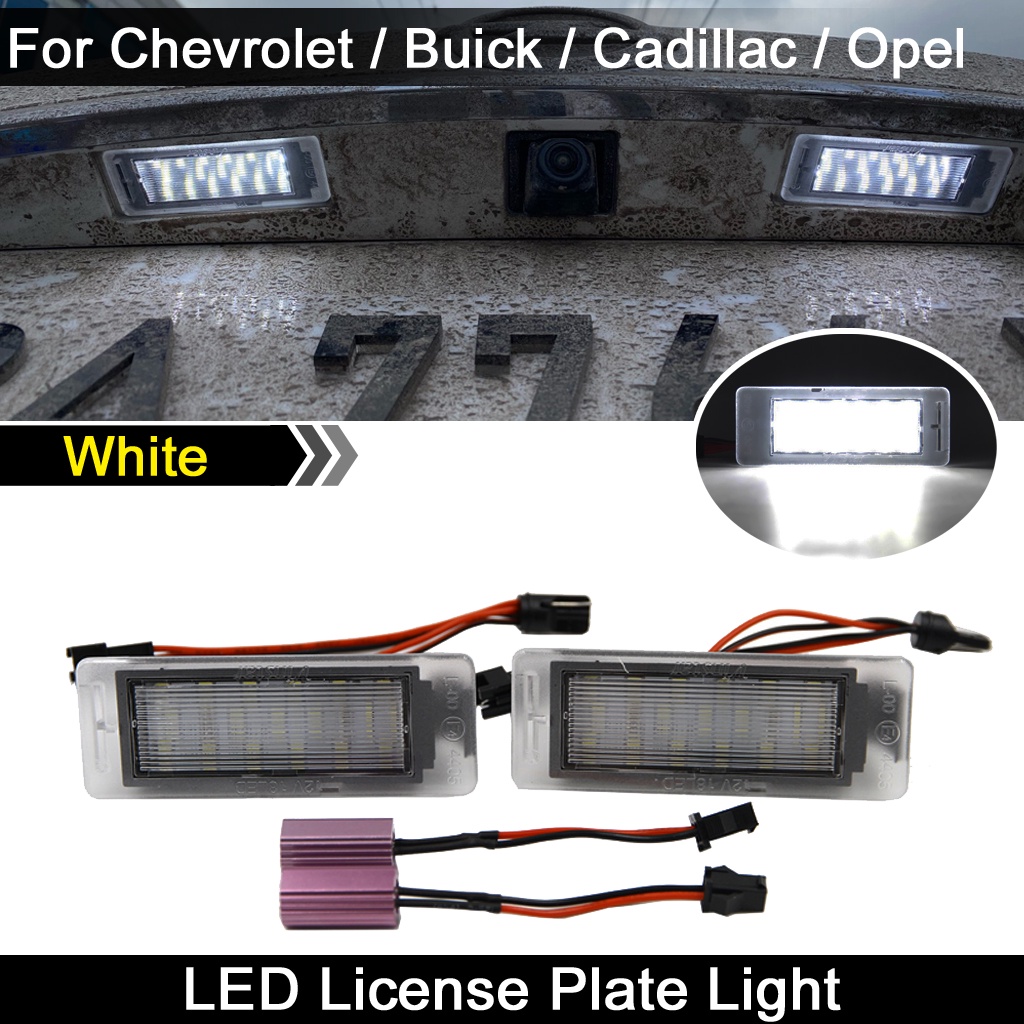 2 件白色 LED 車牌燈適用於歐寶 Mokka 適用於凱迪拉克 CTS 適用於雪佛蘭 Camaro 適用於別克 Enc
