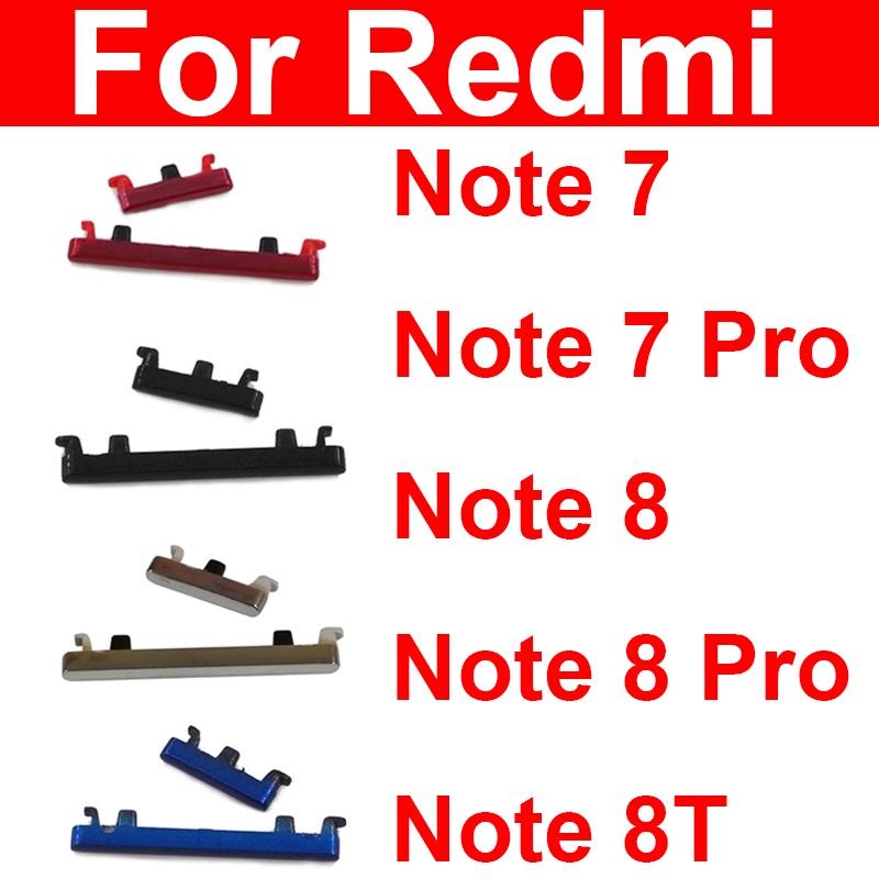 適用於小米紅米紅米 Note 7 8 Pro 8T Note 7 8 開/關電源音量開關按鈕鍵盤零件的電源音量側鍵