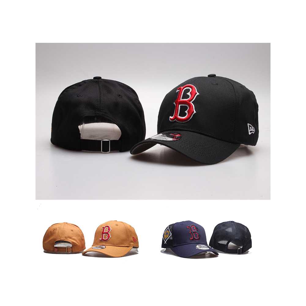 MLB 刺繡 調整帽 波士頓紅襪隊 Boston Red Sox 棒球帽 彎帽 男女通用 潮帽 嘻哈帽 時尚潮帽