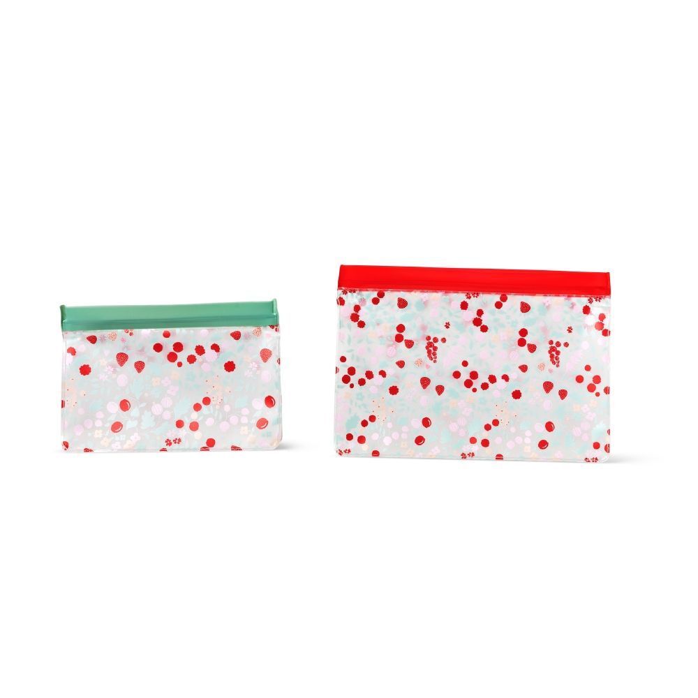 🌸米妮媽咪🌸（現貨）北歐風平價雜貨 草莓櫻桃可愛拉鍊食物儲存袋 可冷凍 - 2件組