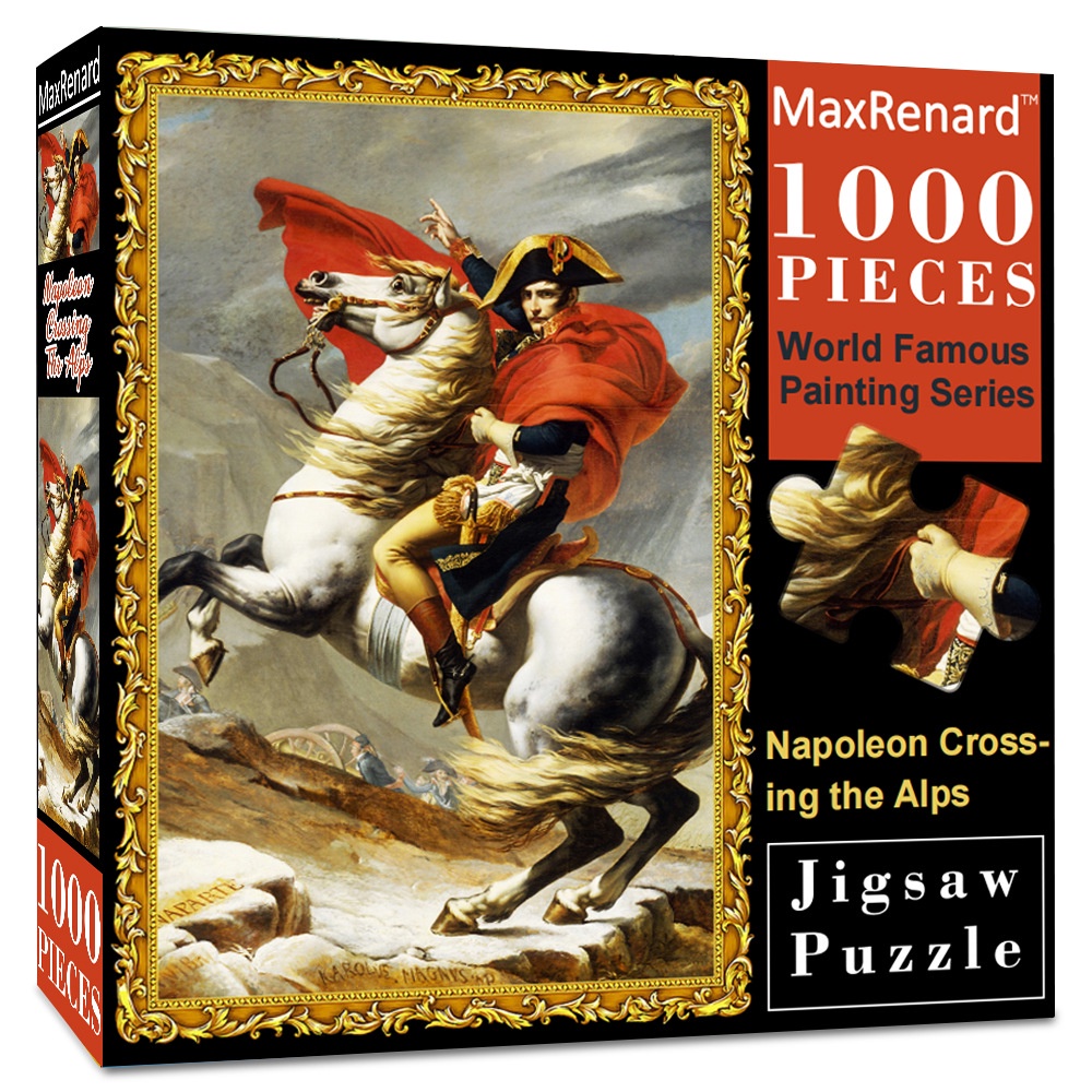 1000片拼圖跨越阿爾卑斯山聖伯納隘口的拿破崙名畫系列紙質玩具