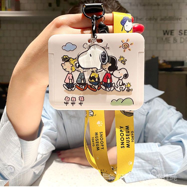 【TIAN】現貨Snoopy 可愛史努比卡套 識別證卡套 悠遊卡套 橫版掛繩 硬殼 公仔 交換禮物