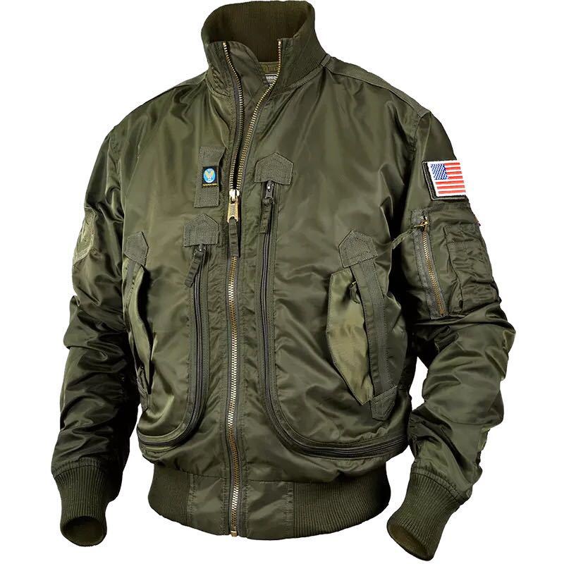 男士街頭服飾薄款陸軍空軍飛行夾克男立領棒球戰術外套
