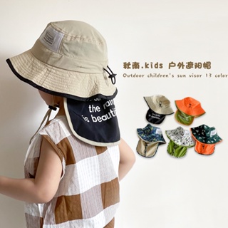 兒童防晒帽 韓國ins護頸漁夫帽 男童女童寶寶帽子 遮陽帽