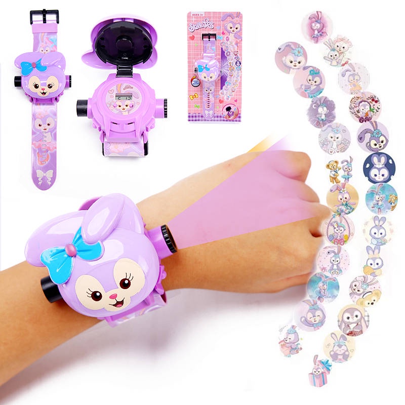 星黛露投影手錶24圖 迪士尼發光時間電子玩具 女寶寶幼兒園可愛卡通 B0wB