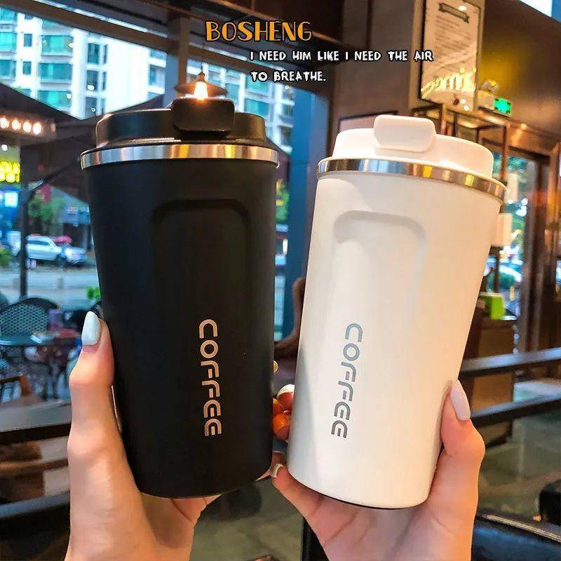 美式韓版簡約咖啡杯   ins高顏值精緻不銹鋼   隨身保溫杯   歐式情侶杯子