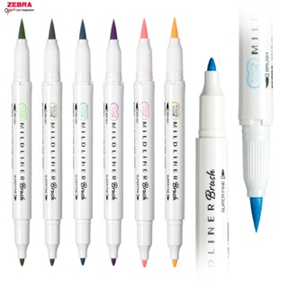 1/5pcs Zebra WFT8 5/15/25color Set MildLiner 軟毛筆雙頭溫和眼線熒光筆記號筆