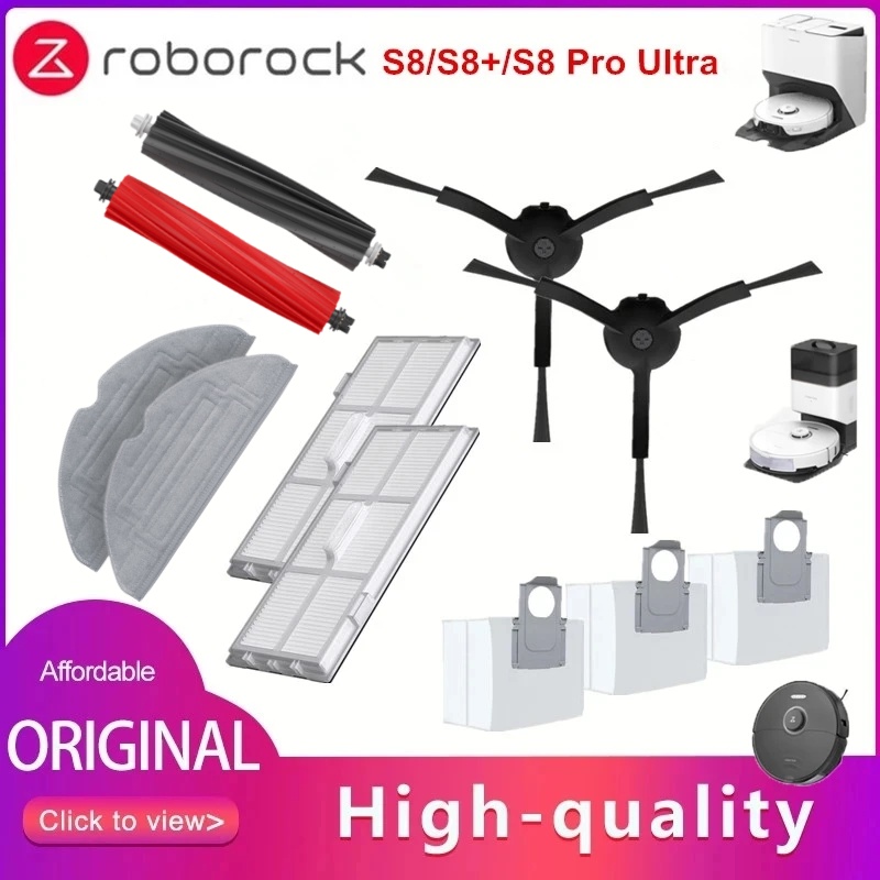 Roborock S8/S8+/S8 Pro Ultra Accessories-主刷/邊刷/濾網/拖把布/防塵袋||機