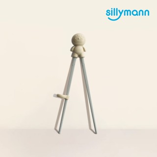 【韓國sillymann】100%鉑金矽膠兒童左右手學習筷（附防塵盒）奶油綠