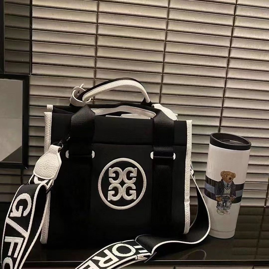 【現貨 好品質】高爾夫球包 高爾夫衣物袋 高爾夫新款手提包G4黑色包包 織帶提花斜背包 戶外運動零碎包黑