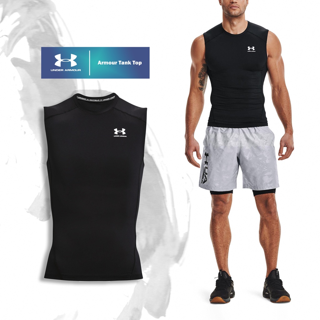 Under Armour 背心 HG 男款 黑 緊身衣 排汗 訓練 無袖 內搭衣 UA【ACS】 1361522001