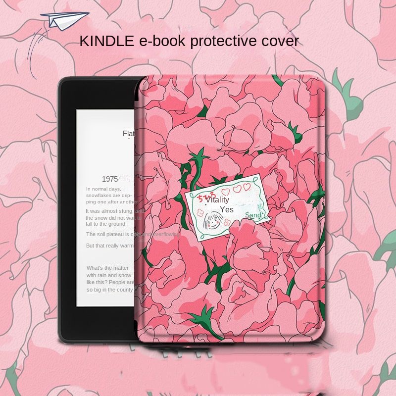 kindle保護套電子書paperwhite4粉色花朵oasis3潮2咪咕kpw1殼 PEIH