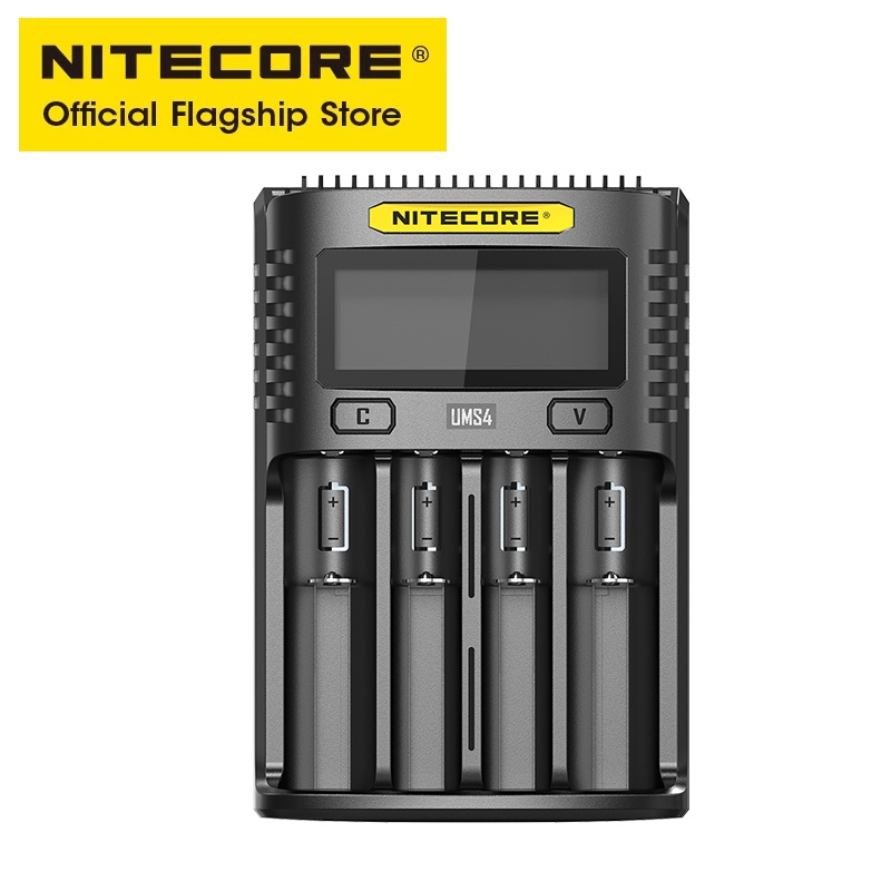 Nitecore UMS4 四槽智能電池充電器 USB 4A QC 快速充電精湛充電器適用於 18650 14500 2