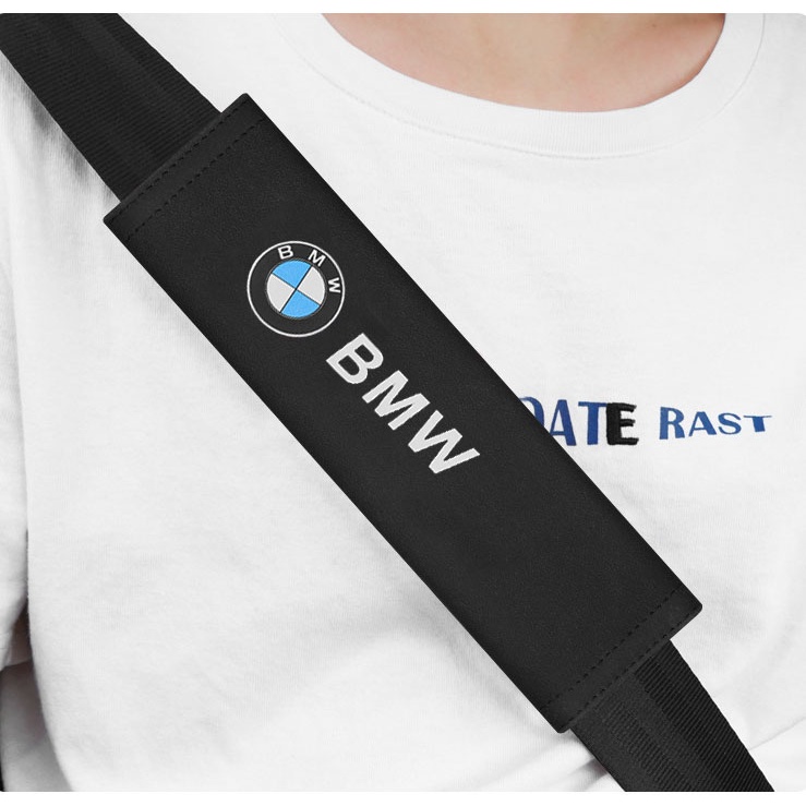 2 件裝汽車安全帶肩部保護器絨面革肩部保護器適用於 BMW M Power X1 X2 X3 X5 M4 M3 M5 E
