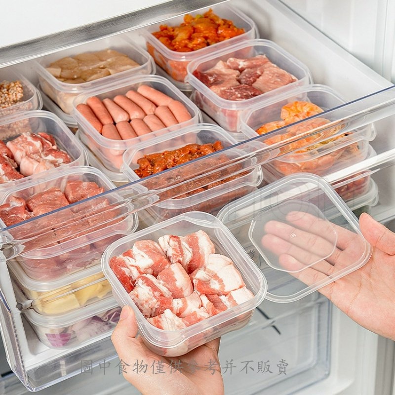冰箱食品保鮮盒/便攜式食品水果蔬菜收納盒/食品級冷凍肉盒/冷凍保鮮容器/米分包裝盒