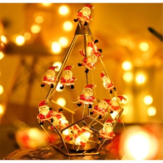 [新產品] 2m 燈串裝飾/雪花聖誕老人 Led 花環燈串/婚禮派對家居防水童話照明裝飾/聖誕花園庭院夜燈