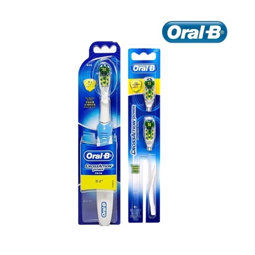 [Oral-B] Cross Action Power 美白補充裝電動牙刷帶 2 頭電池電動牙刷