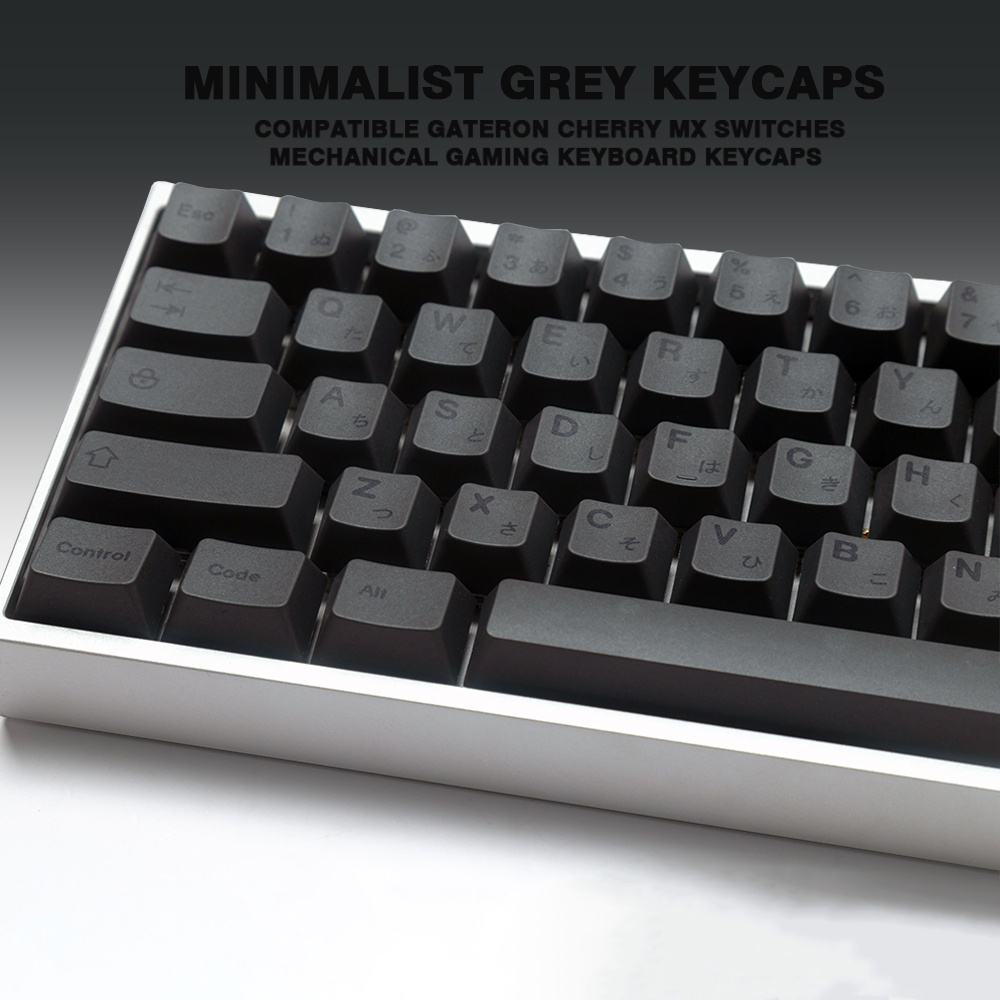 極簡灰鍵帽 138鍵 日文 Cherry高度 PBT 兼容市面95%機械鍵盤 60~108鍵 機械遊戲鍵盤鍵帽
