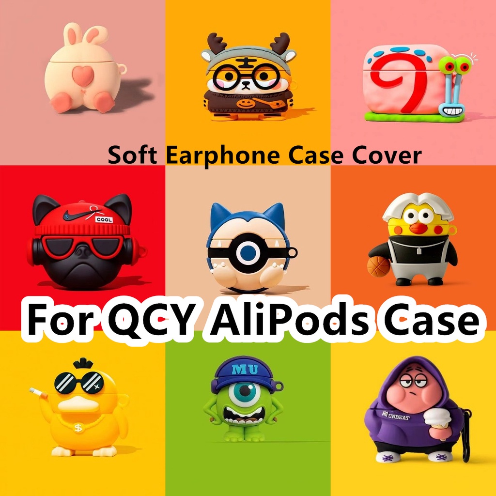 現貨! 適用於 QCY AliPods 外殼創意卡通高達鴨子適用於 QCY AliPods 外殼軟耳機外殼保護套