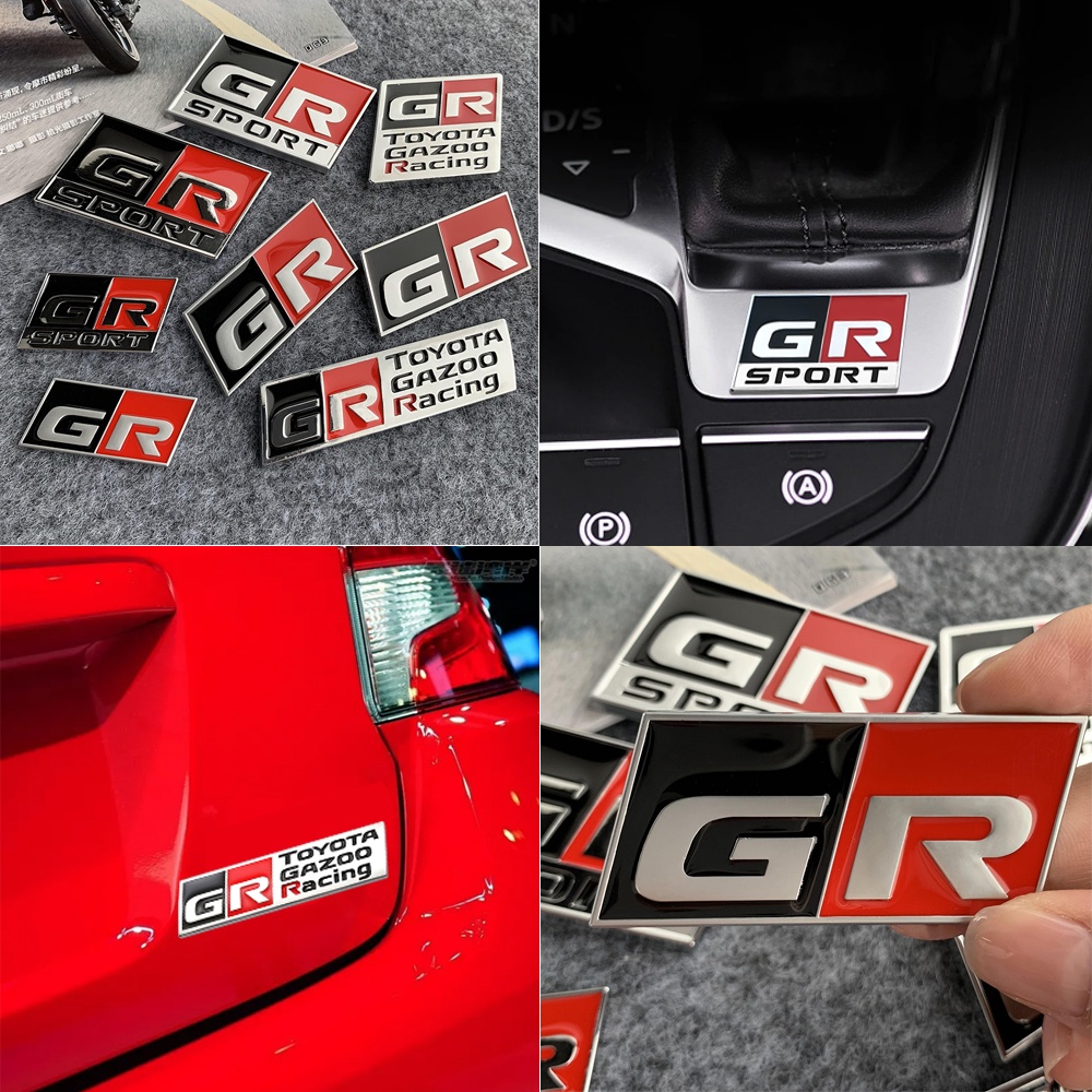 鋅合金標籤 GR 跑車內飾貼紙適用於豐田 YARiS 海獅 RAV4 RS 普銳斯 avensis 卡羅拉凱美瑞 GR