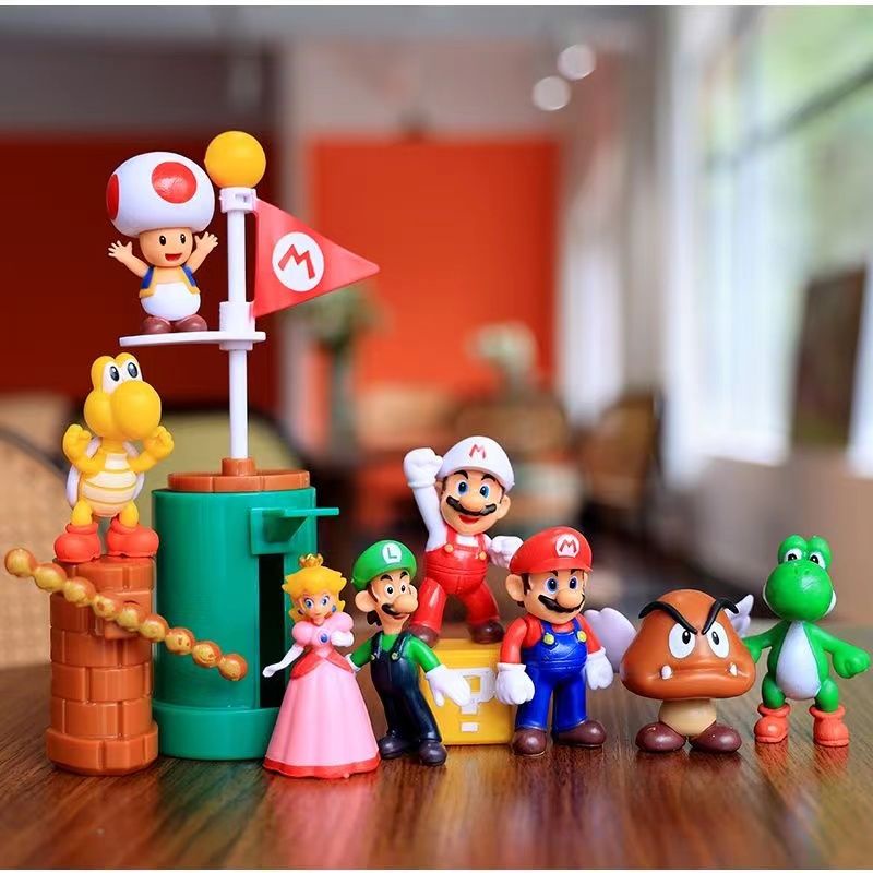 Switch Mario 超級瑪利歐 馬力歐 路易基 公主 耀西 蘑菇 擺件 手辦 模型
