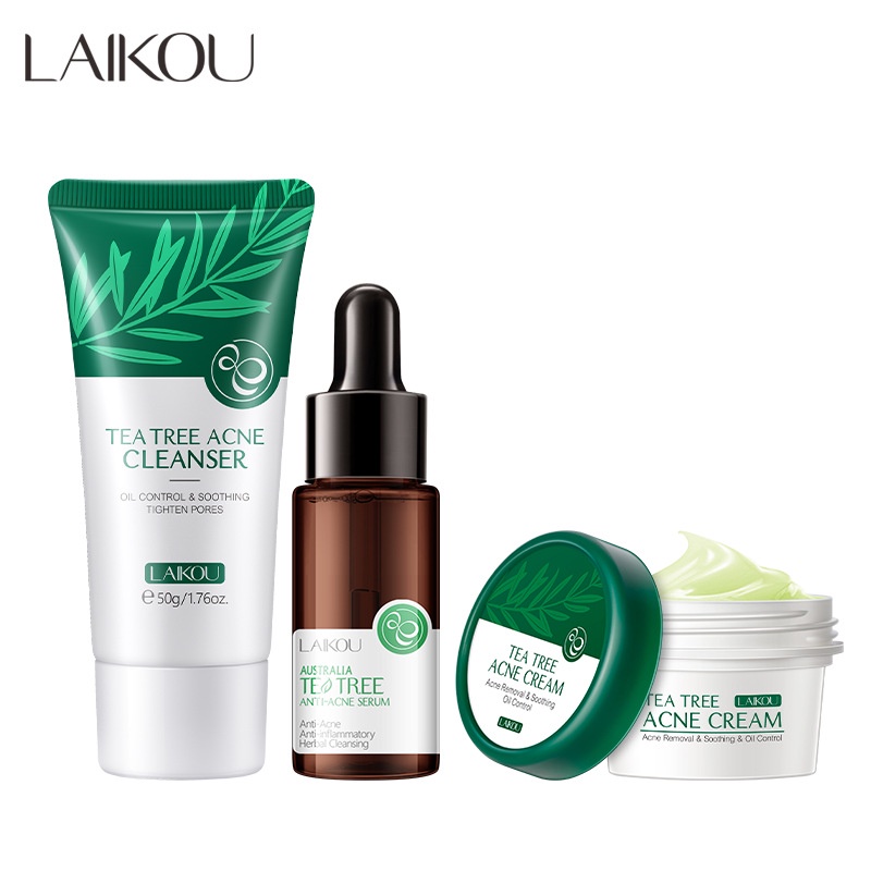 LAIKOU萊蔻茶樹系列 anti-acne面霜精華液 潔面乳面部護膚品 工廠貨源