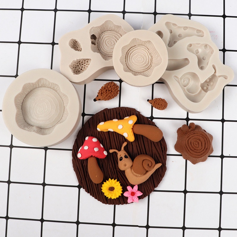 烘焙工具圍欄蘑菇蝸牛軟糖巧克力蛋糕模具樹脂模具