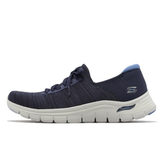 Skechers 休閒鞋 Arch Fit Vista 深藍 襪套 足弓支撐 女鞋 針織鞋面 ACS 104373NVY