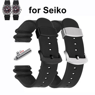 SEIKO 20 毫米 22 毫米矽膠錶帶精工錶帶水鬼手鍊快速釋放橡膠腕帶男士防水潛水錶帶