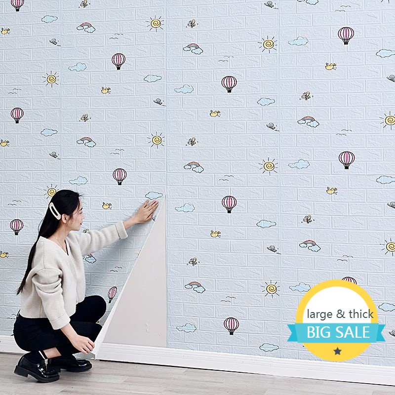 粘性牆裝飾磚設計大尺寸 3D 泡沫壁紙牆貼壁紙設計家庭臥室客廳牆壁裝飾 FFJQ CY1X
