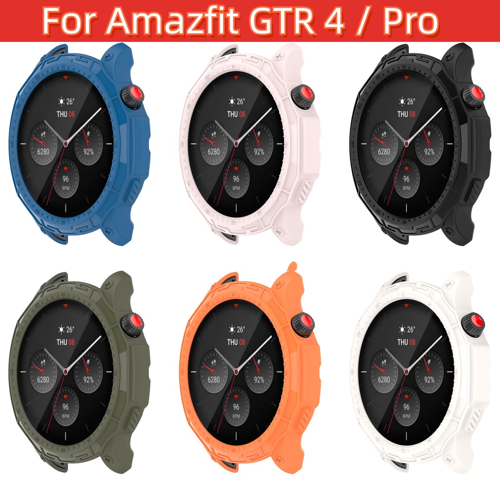 Amazfit GTR 4 Scale Circle+鏤空矽膠殼手錶防摔裝甲保護套液體矽膠套