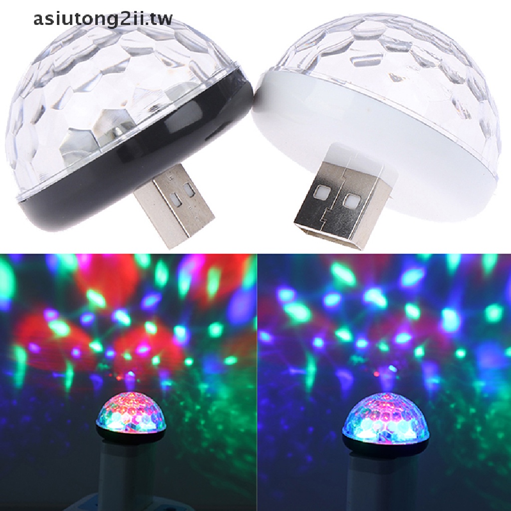 [asiutong2ii] 1x 車載 USB RGB 迷你車內氛圍霓虹燈七彩音樂 LED 裝飾燈 [TW]