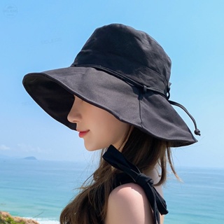 女式漁夫帽韓國女士寬簷水桶太陽帽沙灘夏季可折疊帽防曬防紫外線