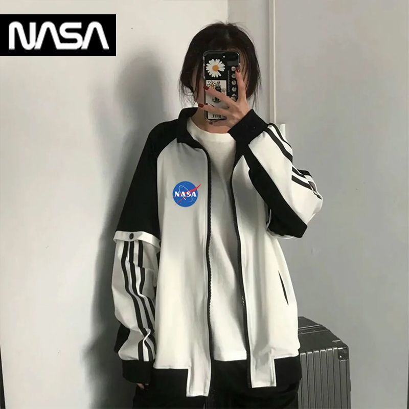 百搭棒球服  休閒外套   NASA聯名網紅同款鈕扣外套女韓版寬鬆學生ins上衣