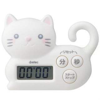 佶洋餐具【日本 DRETEC 多利科 小貓咪造型計時器 T-568 白色】公司貨電子計時器