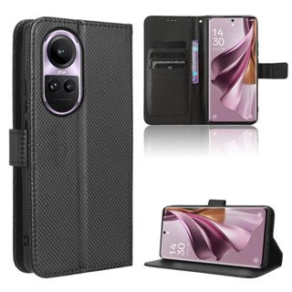 時尚鑽石翻蓋 Oppo Reno 10 Pro Plus 5G 錢包保護套 Reno10 5G 掛繩 PU 皮套卡槽