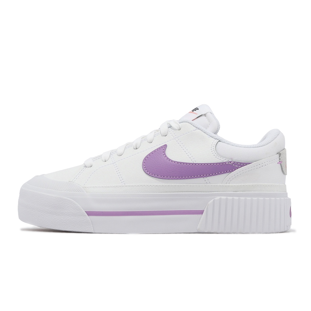 Nike 休閒鞋 Wmns Court Legacy Lift 白 紫 厚底增高 女鞋 【ACS】 DM7590-103