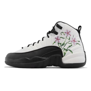 Air Jordan 12 Retro GS Floral 黑 白 花卉 女鞋 大童鞋【ACS】 DR6956-100